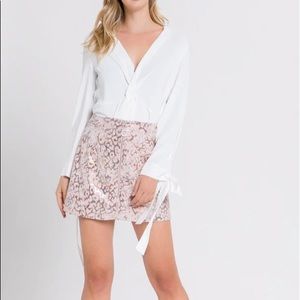 Aftermrkt leopard suede skirt